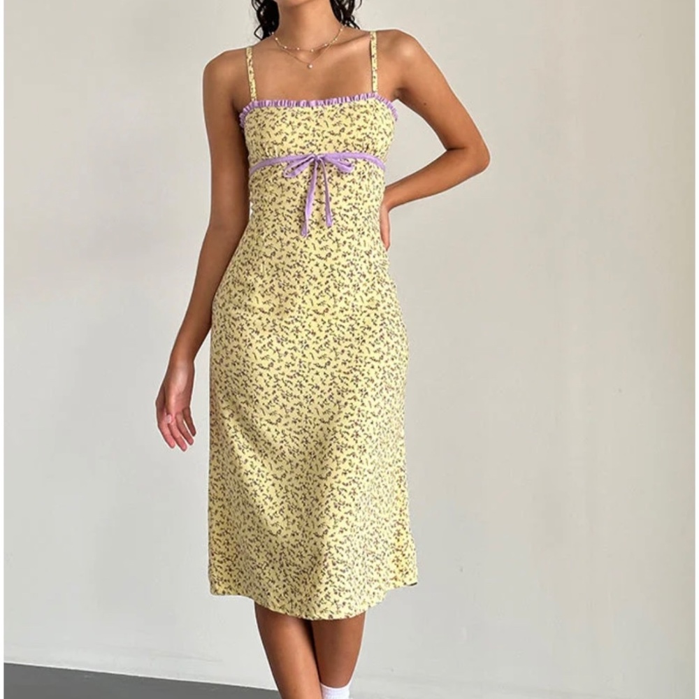 Motel rocks isaure yellow midi dress size xs - Picture 7 of 7